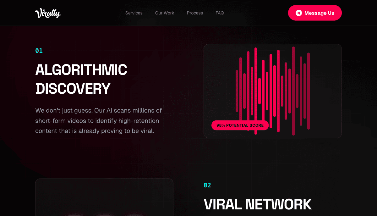 Virally algorithmic discovery service section