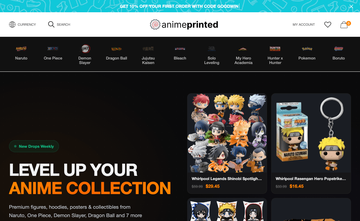 AnimePrinted website hero