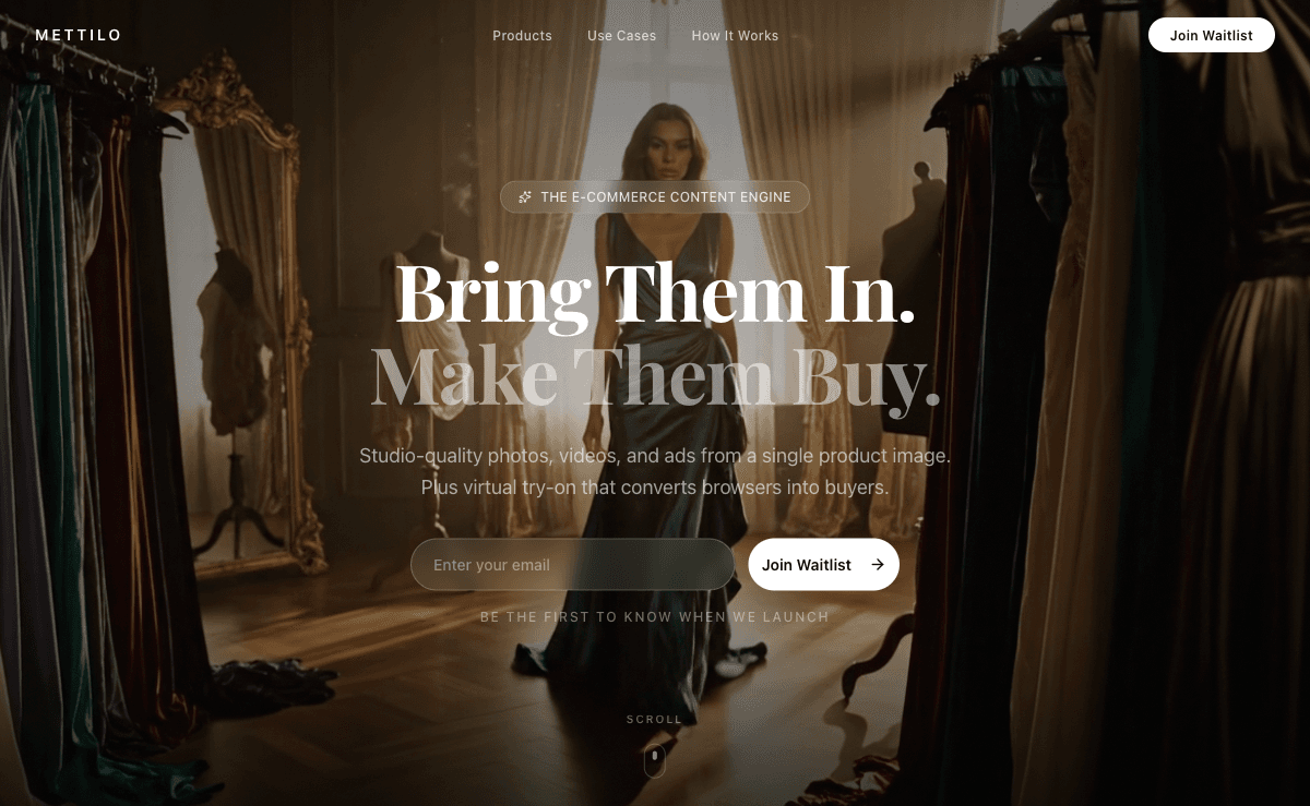 Mettilo website hero