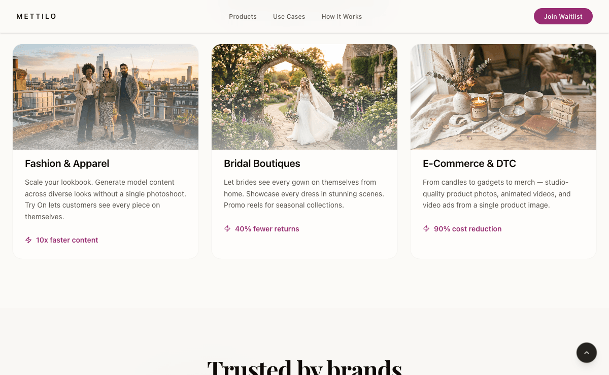 Mettilo use cases section